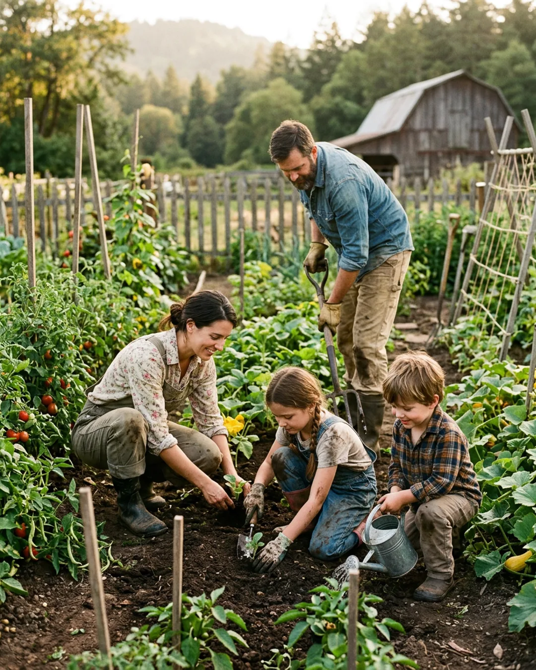 Family homestead with curated American-made tools